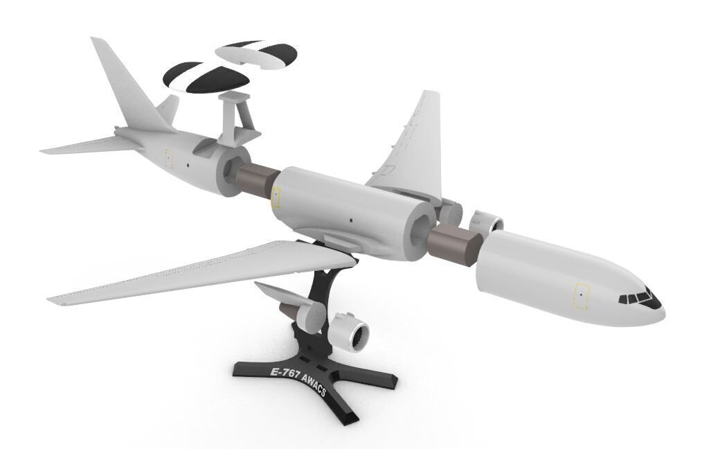 Boeing E-767 AWACS 3D print model_11