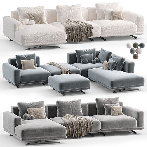 ZILLIS Sofa Low-poly 3D model