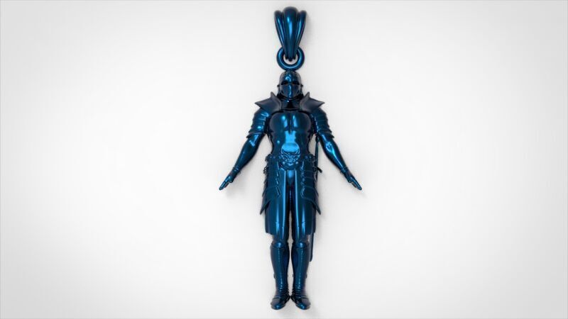 Knight in Shining Armour Pendant 3D print model_25