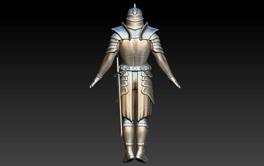 Knight in Shining Armour Pendant 3D print model_2