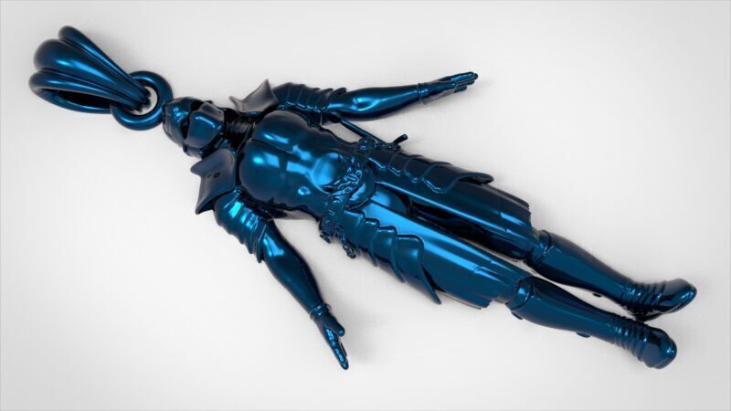 Knight in Shining Armour Pendant 3D print model_26