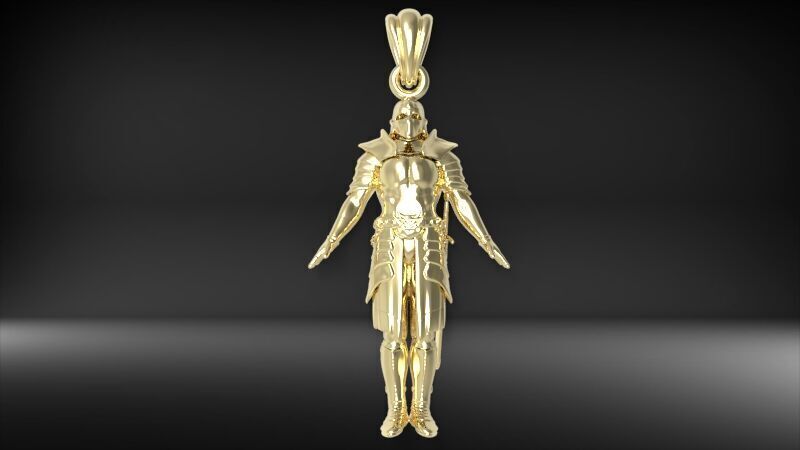Knight in Shining Armour Pendant 3D print model_20
