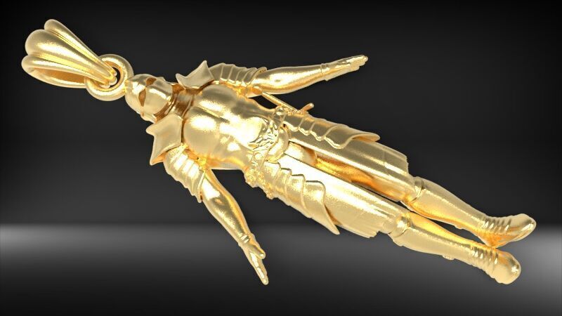 Knight in Shining Armour Pendant 3D print model_19