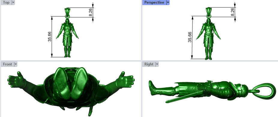 Knight in Shining Armour Pendant 3D print model_33