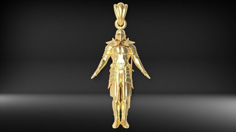 Knight in Shining Armour Pendant 3D print model_14