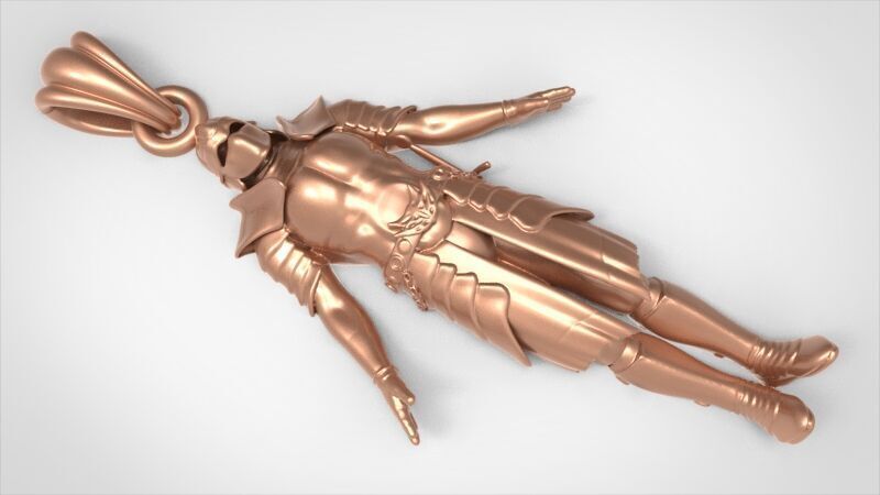 Knight in Shining Armour Pendant 3D print model_23