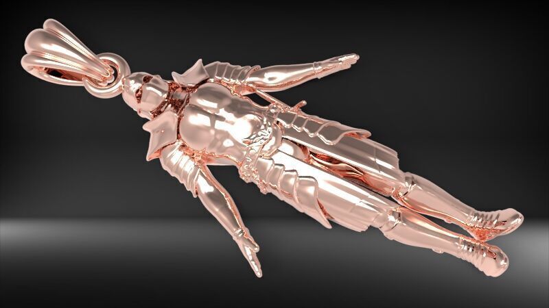 Knight in Shining Armour Pendant 3D print model_13