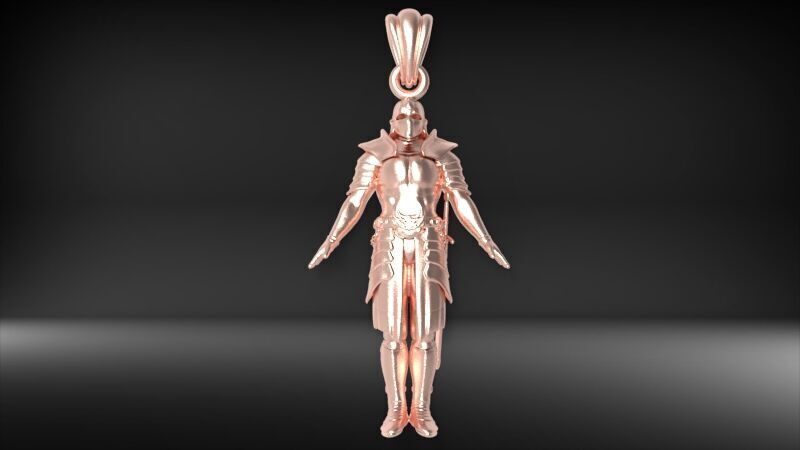 Knight in Shining Armour Pendant 3D print model_22
