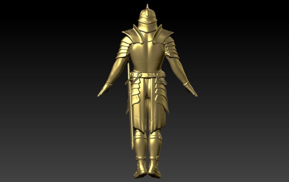 Knight in Shining Armour Pendant 3D print model_6