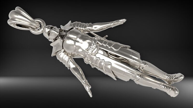 Knight in Shining Armour Pendant 3D print model_27