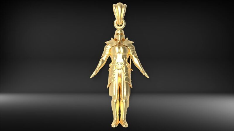 Knight in Shining Armour Pendant 3D print model_3