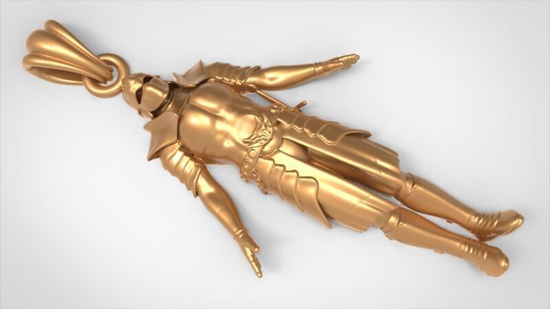 Knight in Shining Armour Pendant 3D print model_15