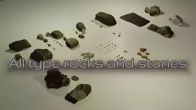 Low-Poly Realistic Rock Collection for Mobile Games Low-poly 3D model