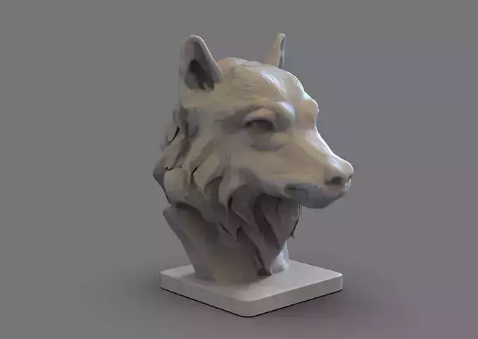 Wolf Head Bust