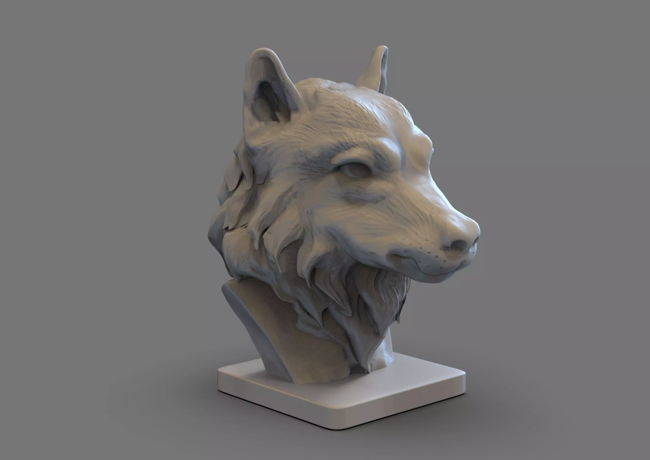 Wolf Head Bust 3D print model_0