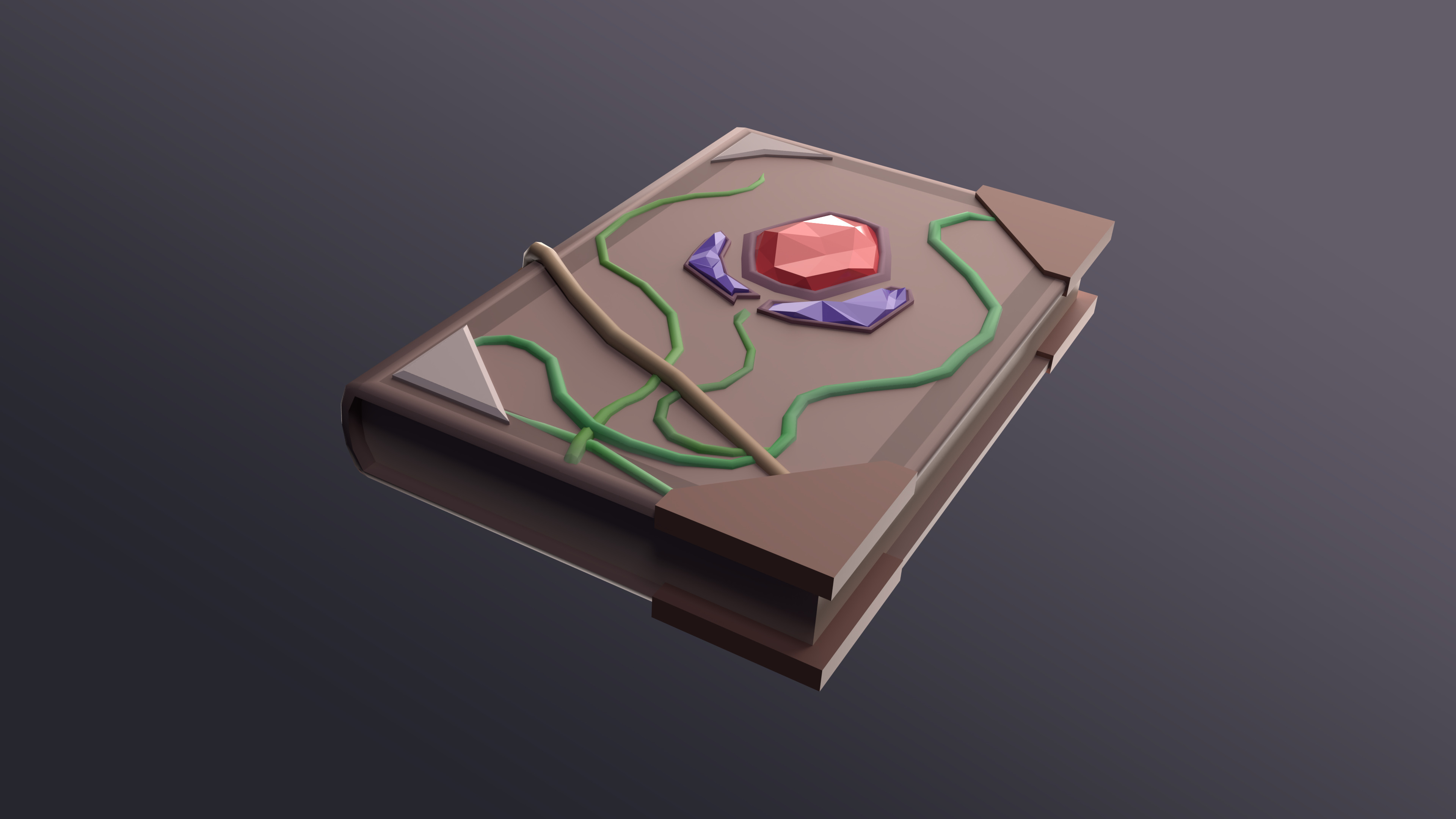LowPoly Magic Book Free low-poly 3D model_2