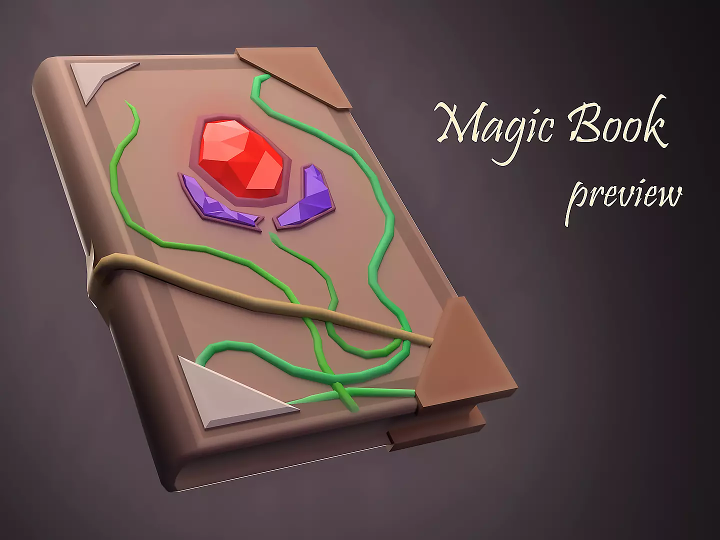 LowPoly Magic Book Free low-poly 3D model_0