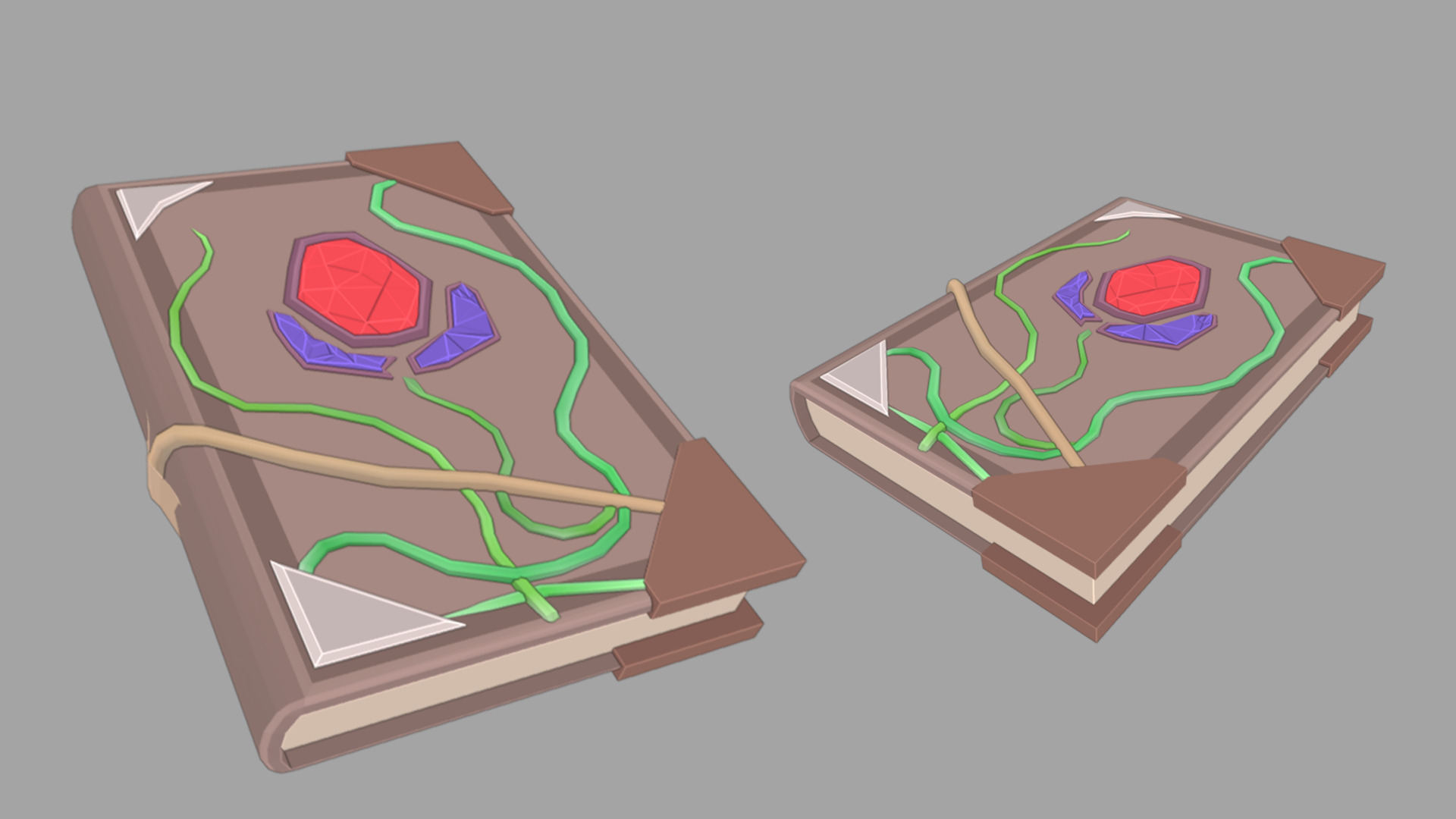 LowPoly Magic Book Free low-poly 3D model_5