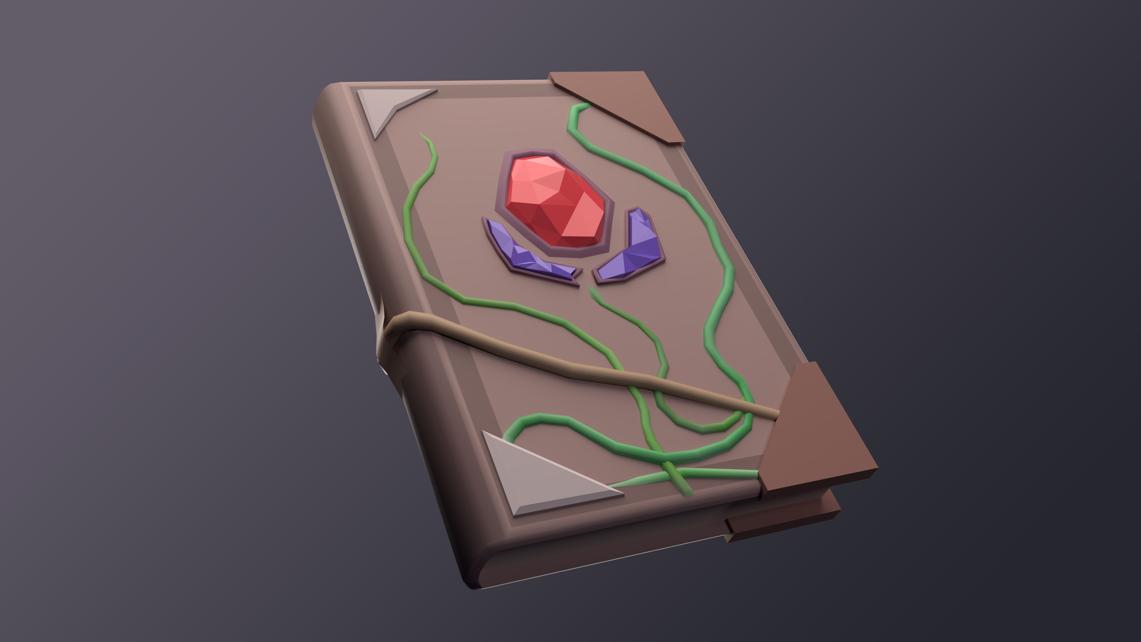 LowPoly Magic Book Free low-poly 3D model_1