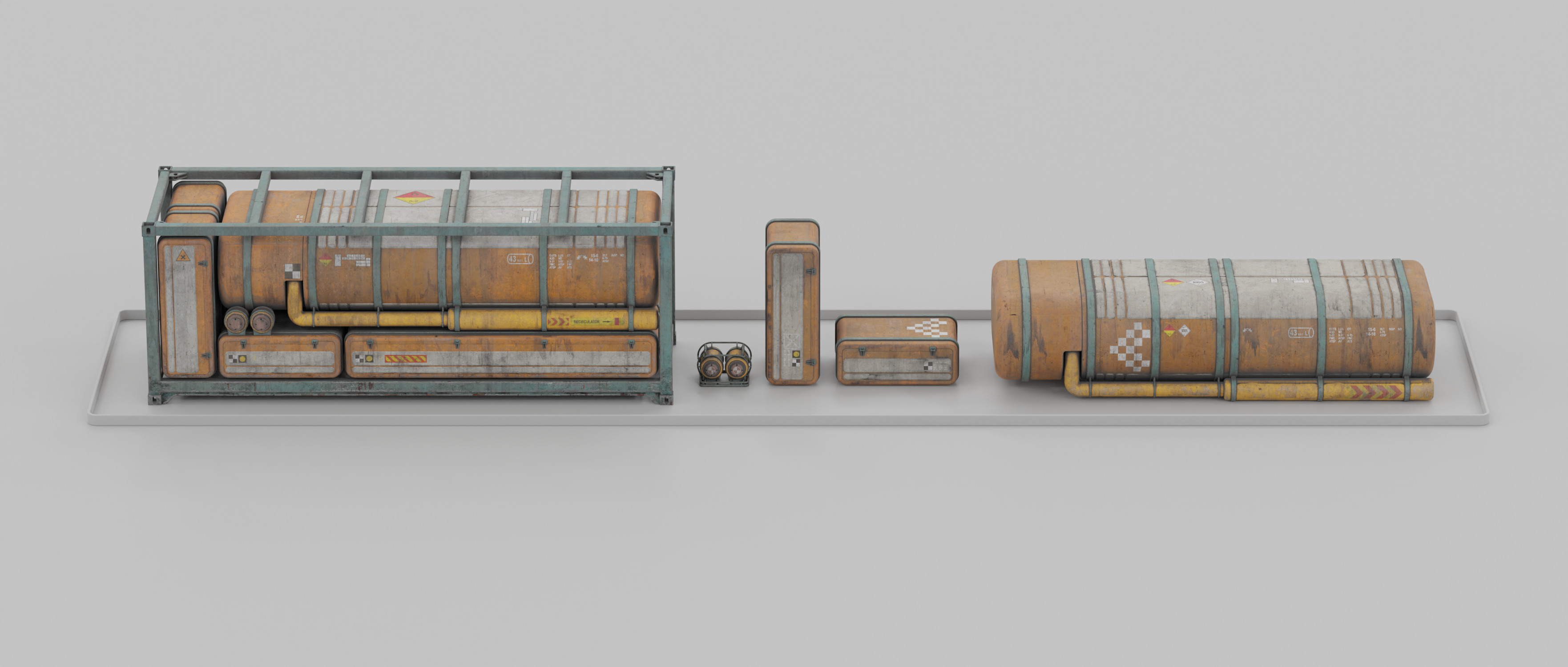 Speeder Vehicle Kitbash Set 3D model_20