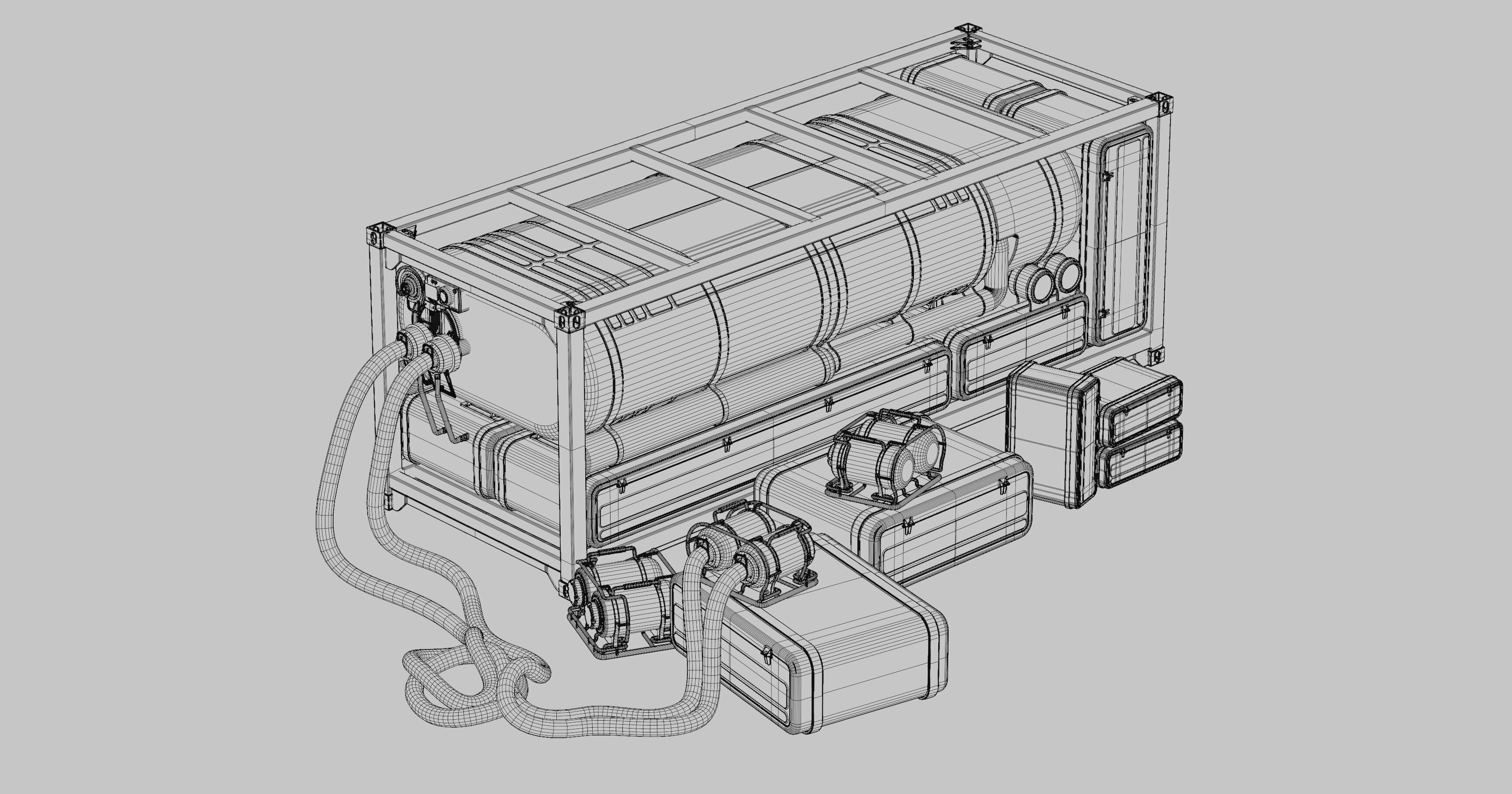 Speeder Vehicle Kitbash Set 3D model_36