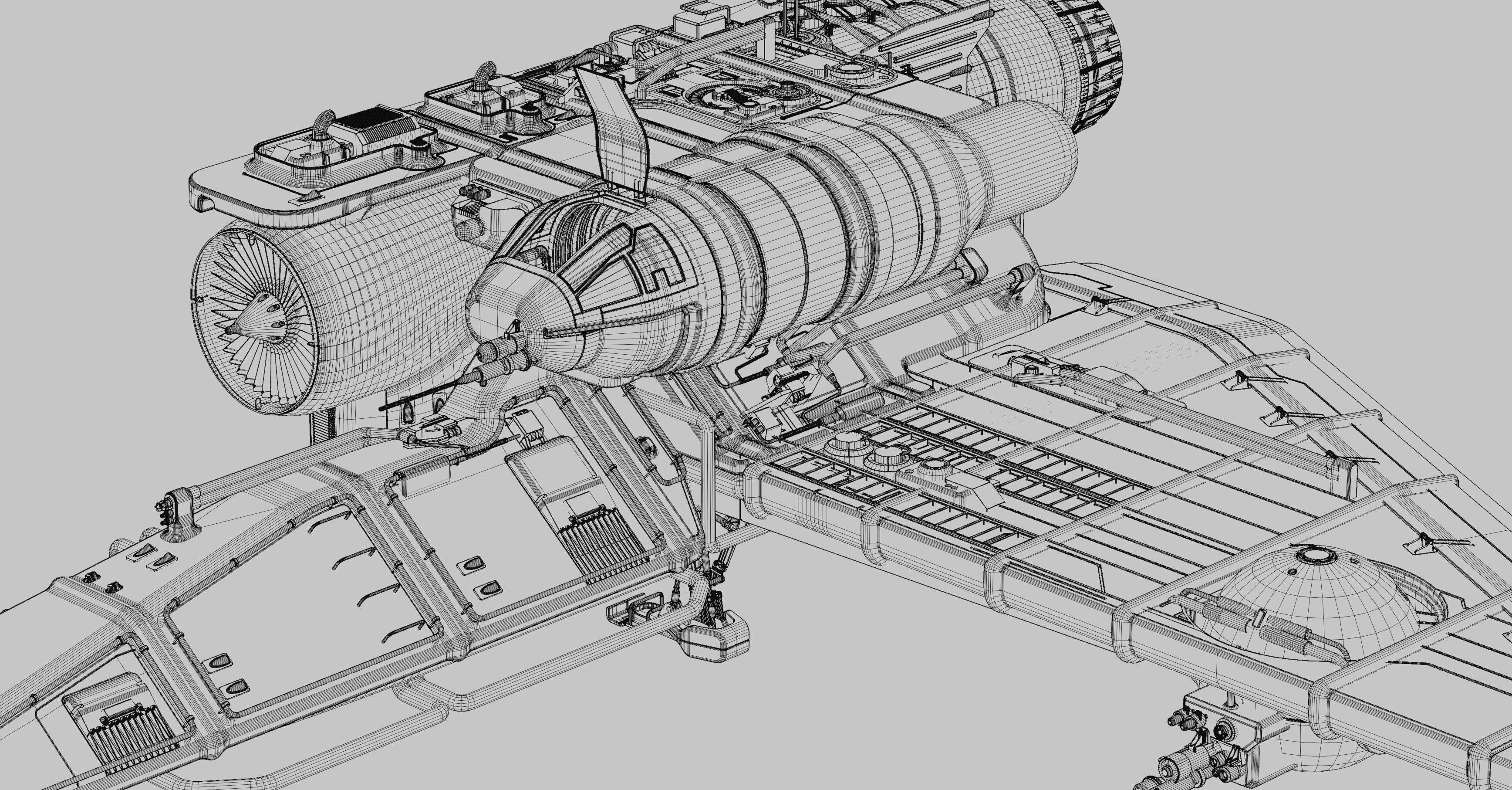 Speeder Vehicle Kitbash Set 3D model_35