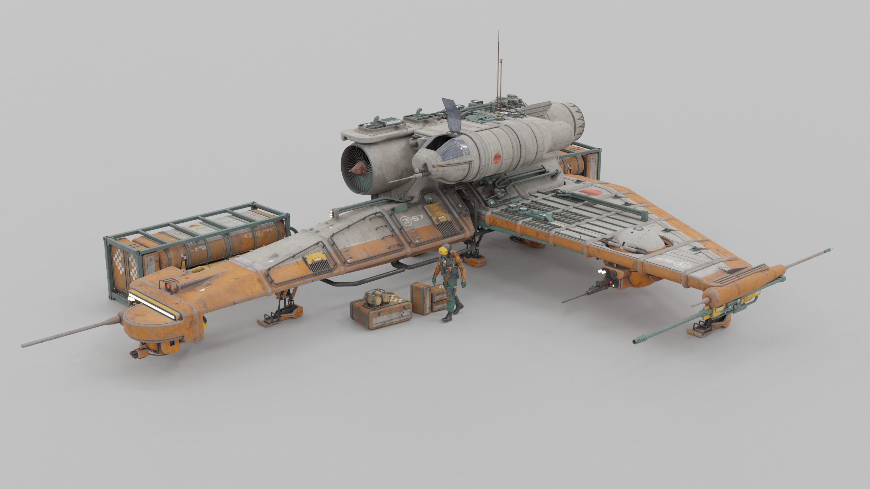 Speeder Vehicle Kitbash Set 3D model_26