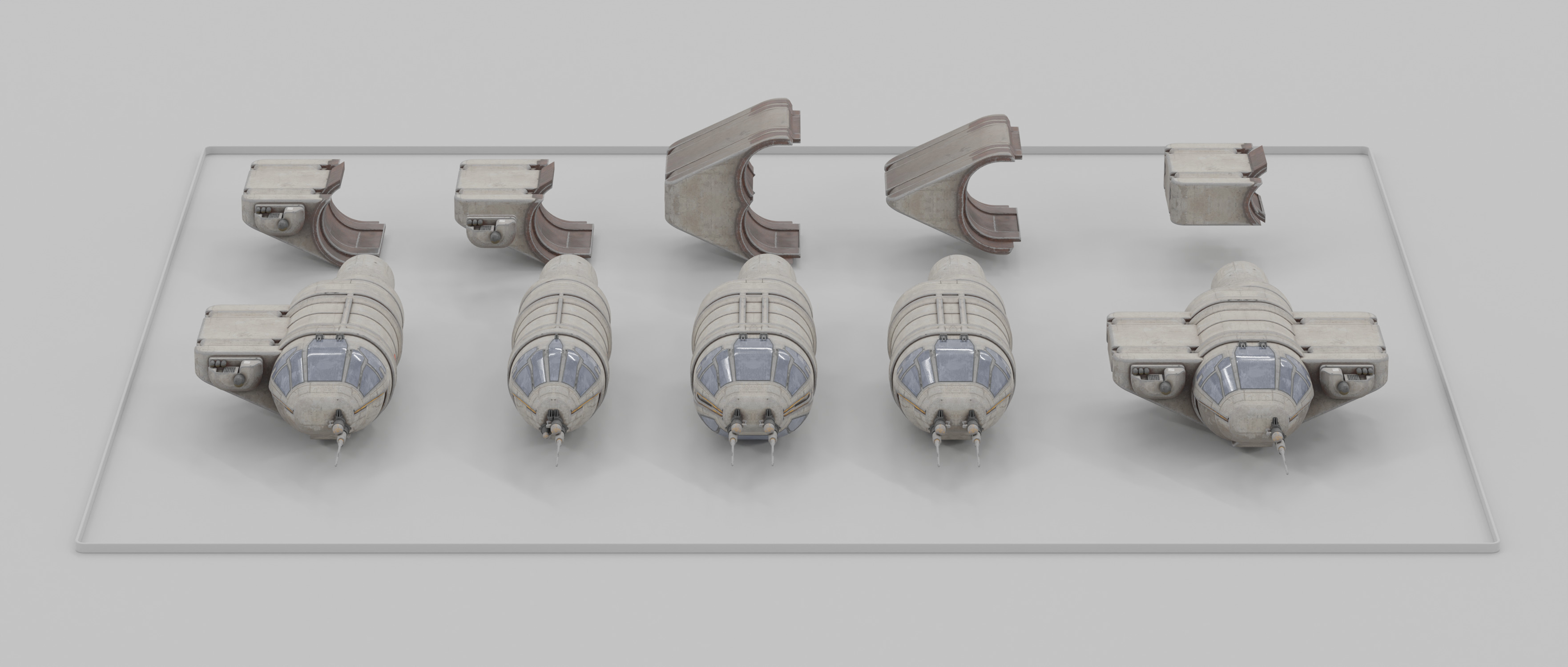 Speeder Vehicle Kitbash Set 3D model_19