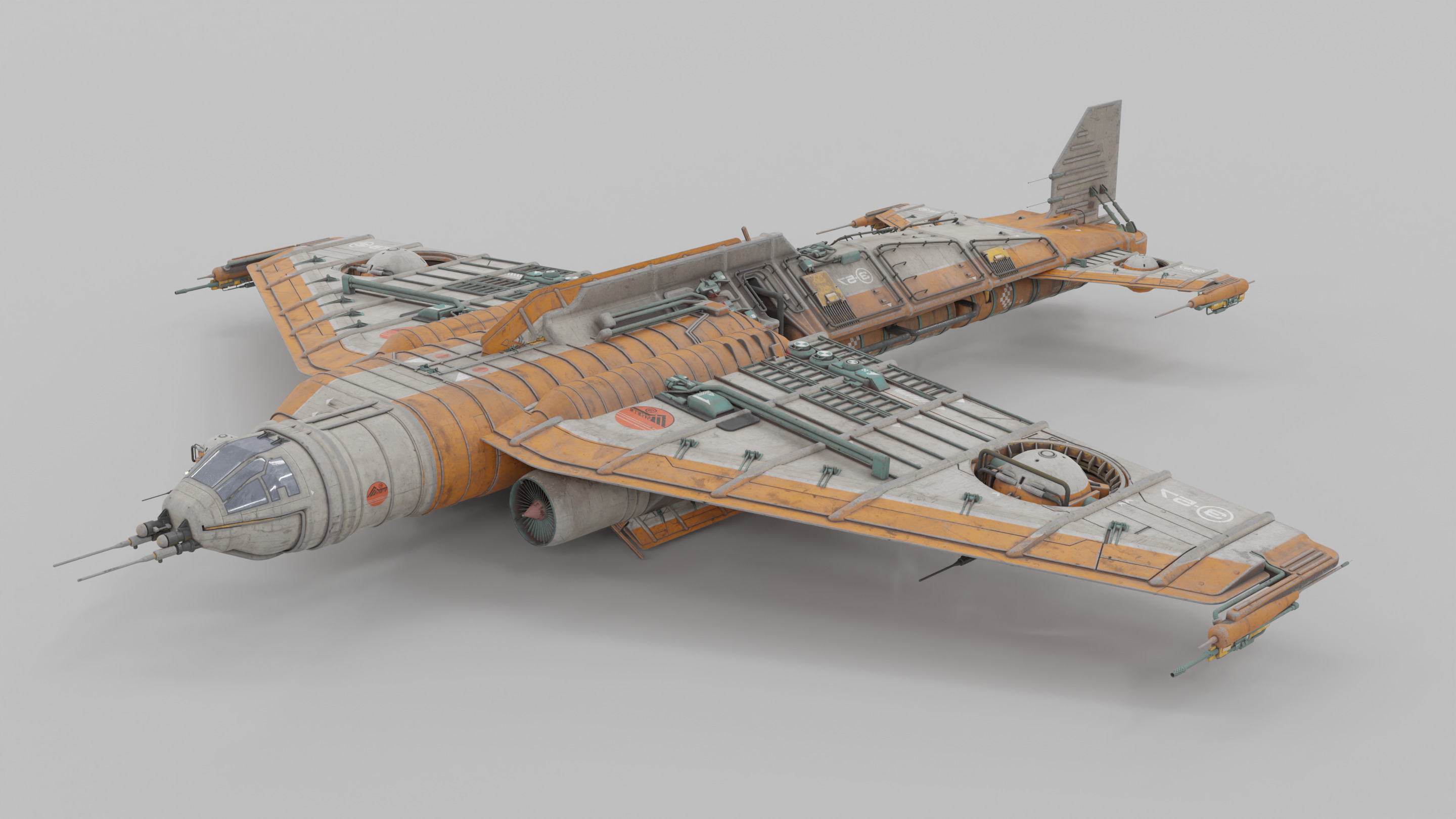 Speeder Vehicle Kitbash Set 3D model_32