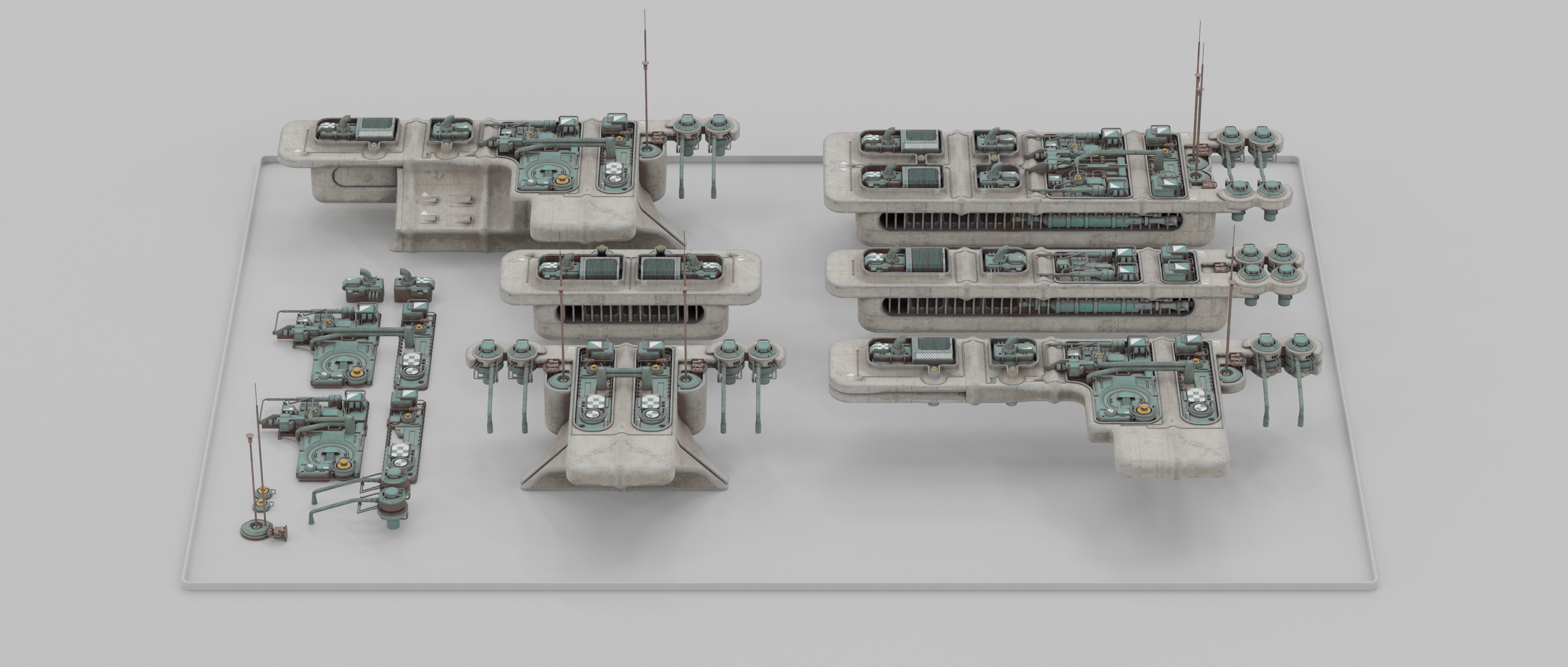 Speeder Vehicle Kitbash Set 3D model_24