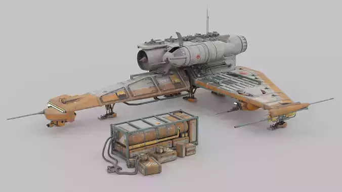 Speeder Vehicle Kitbash Set 3D model