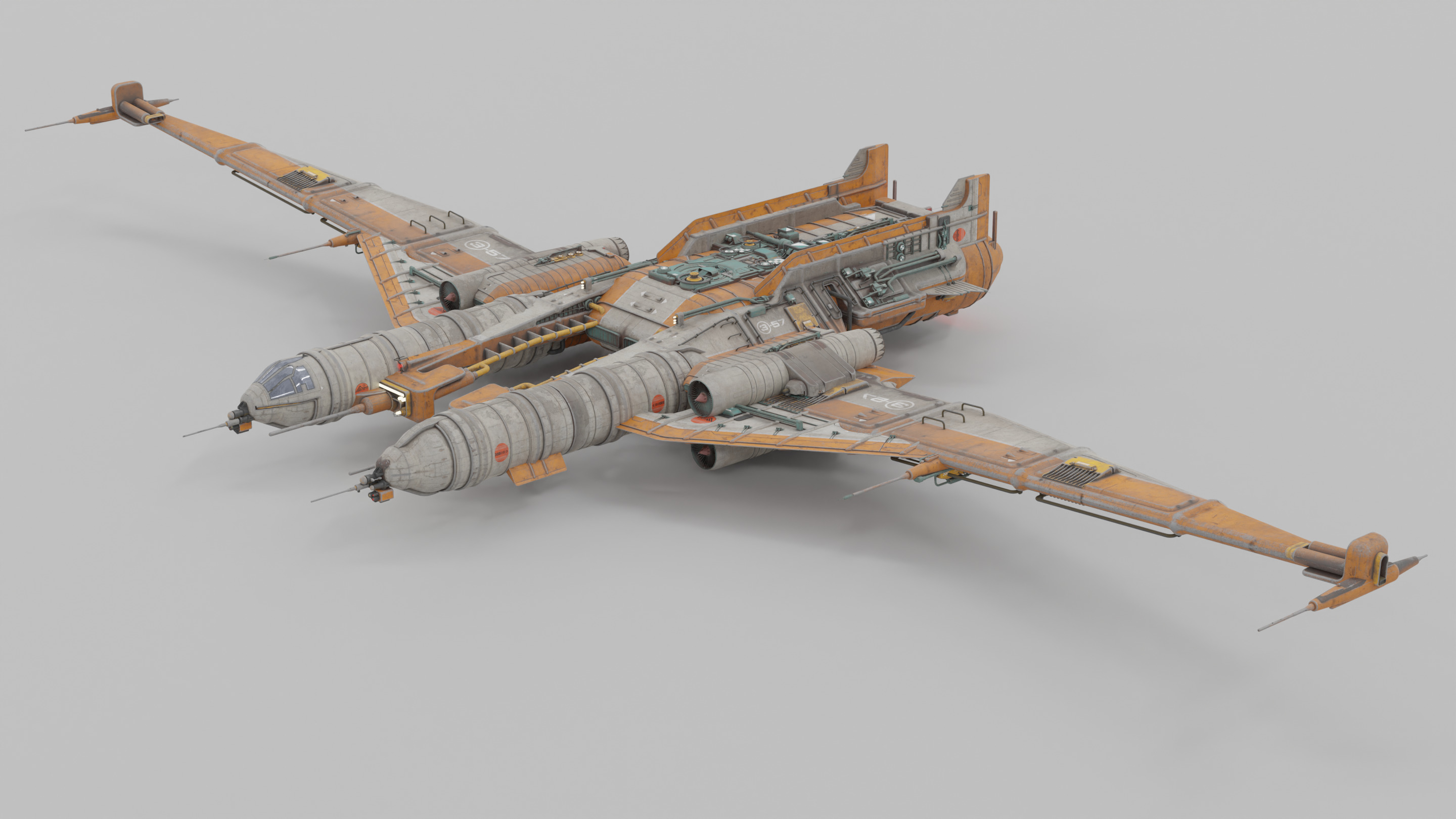 Speeder Vehicle Kitbash Set 3D model_30