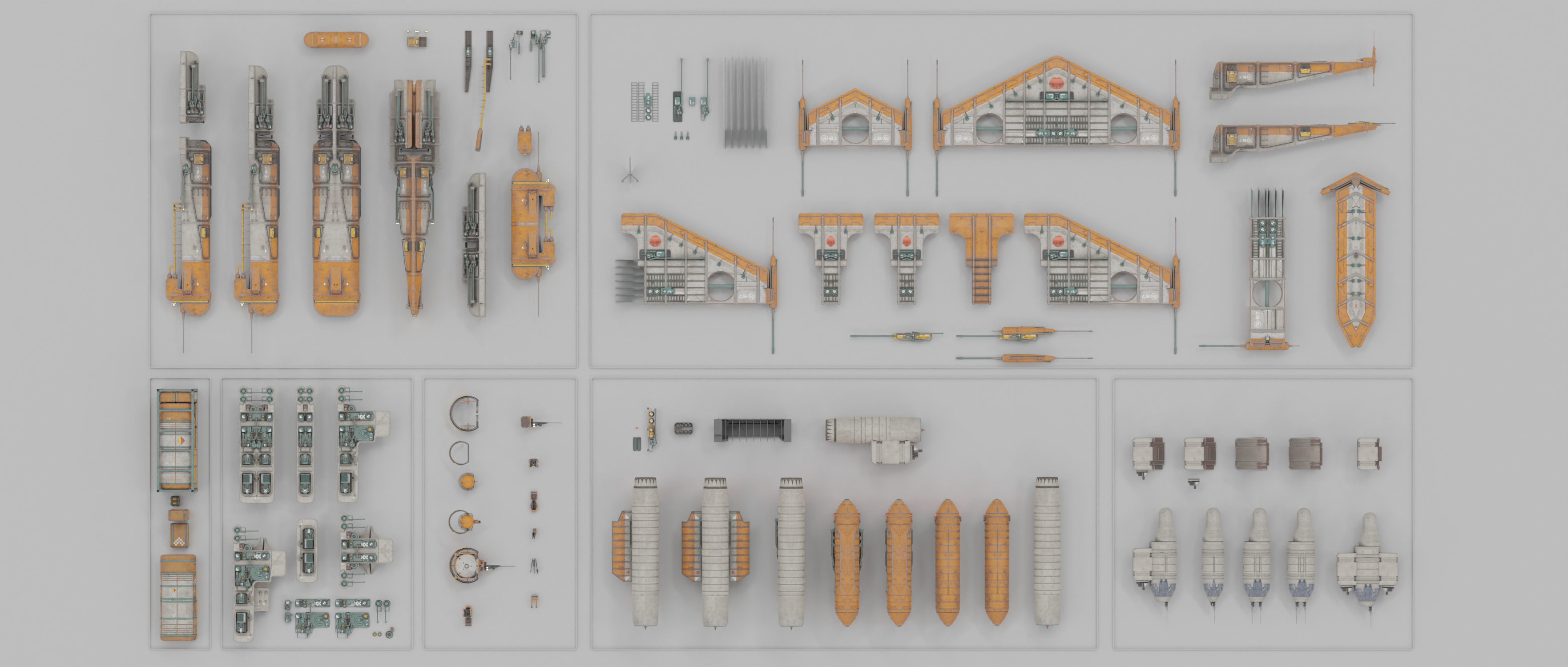 Speeder Vehicle Kitbash Set 3D model_17
