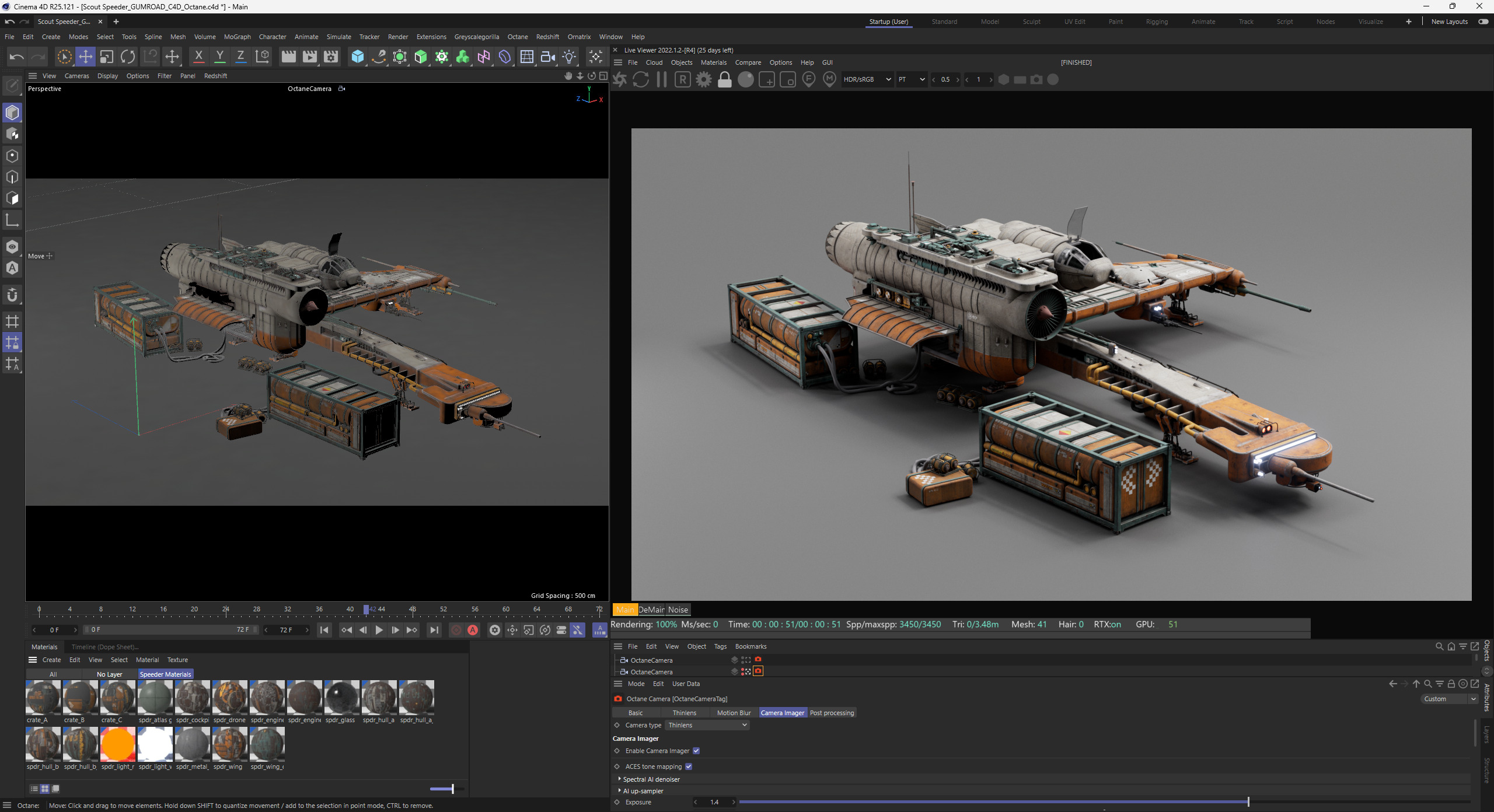 Speeder Vehicle Kitbash Set 3D model_14