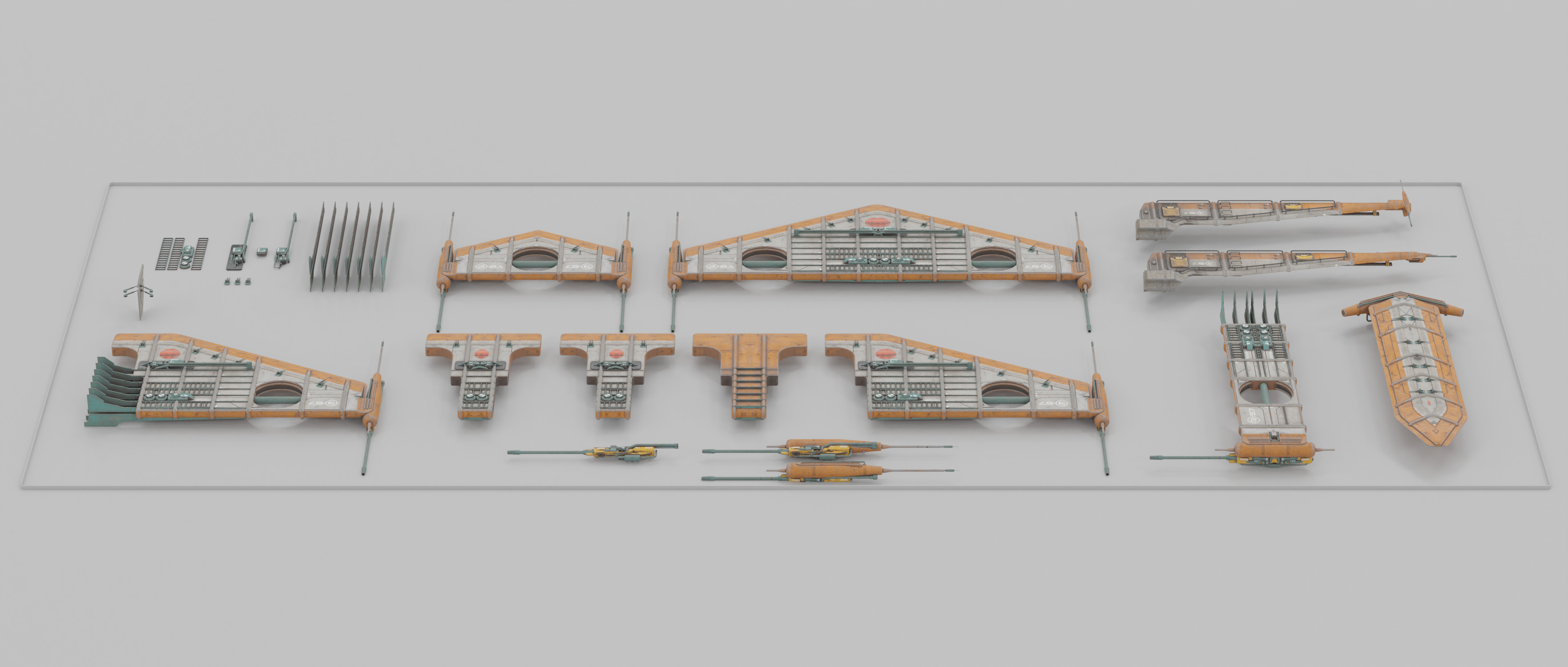 Speeder Vehicle Kitbash Set 3D model_25