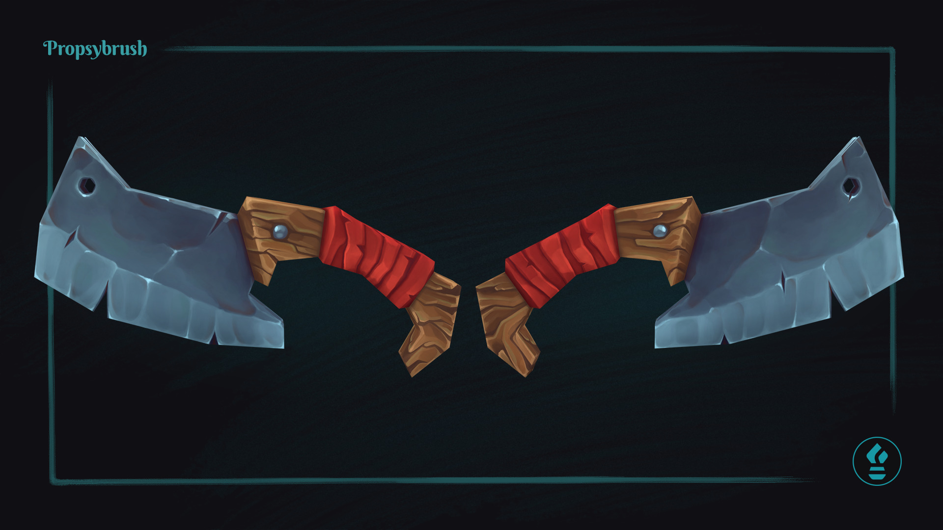 Stylized Cleaver Prop - Game-Ready Hand-Painted Asset - Low-poly 3D model_3