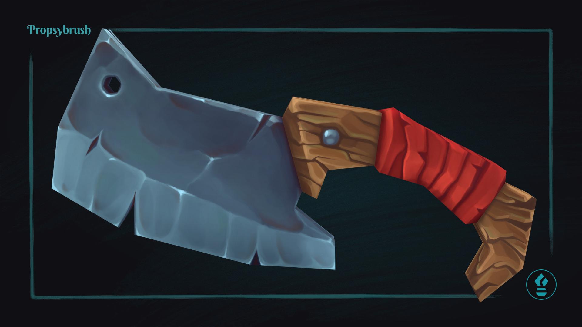 Stylized Cleaver Prop - Game-Ready Hand-Painted Asset - Low-poly 3D model_5