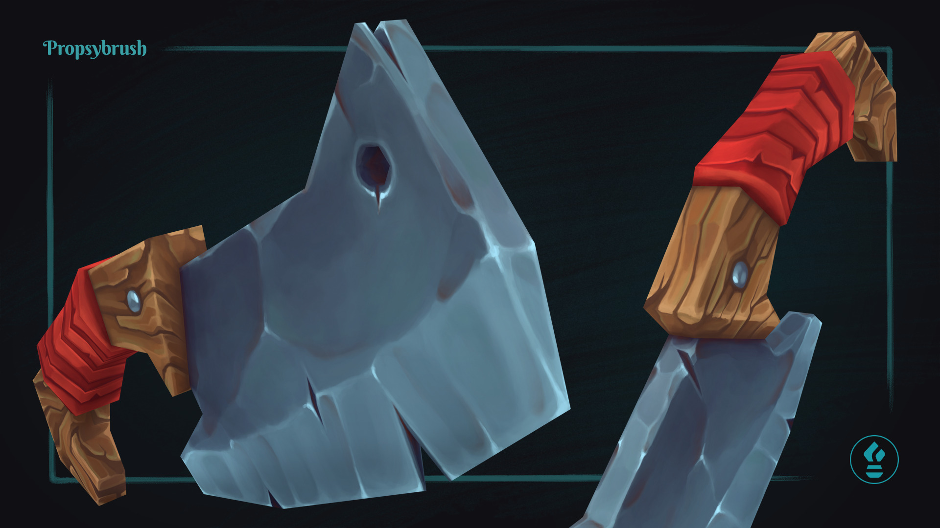 Stylized Cleaver Prop - Game-Ready Hand-Painted Asset - Low-poly 3D model_6