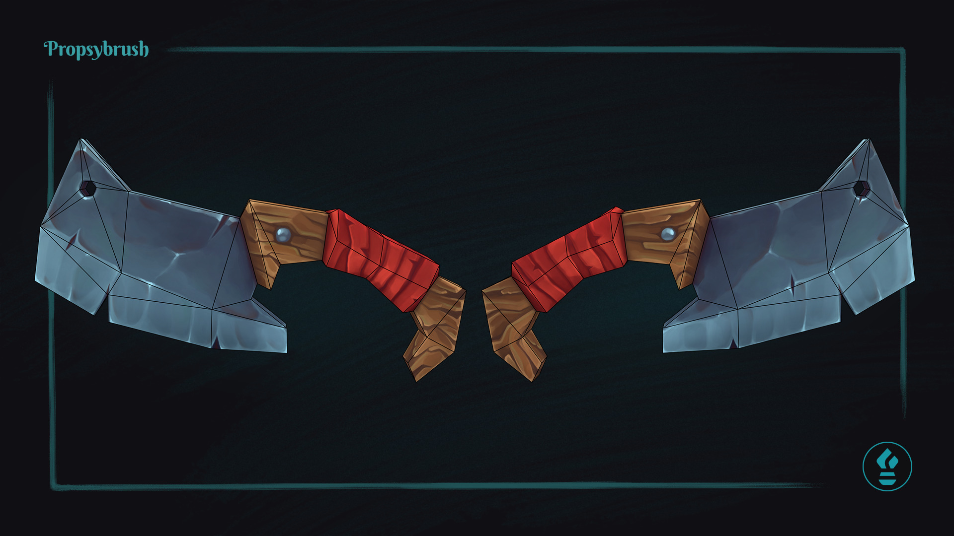 Stylized Cleaver Prop - Game-Ready Hand-Painted Asset - Low-poly 3D model_4