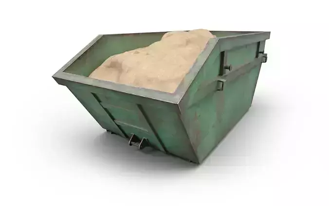 Skip Dumpster with sand