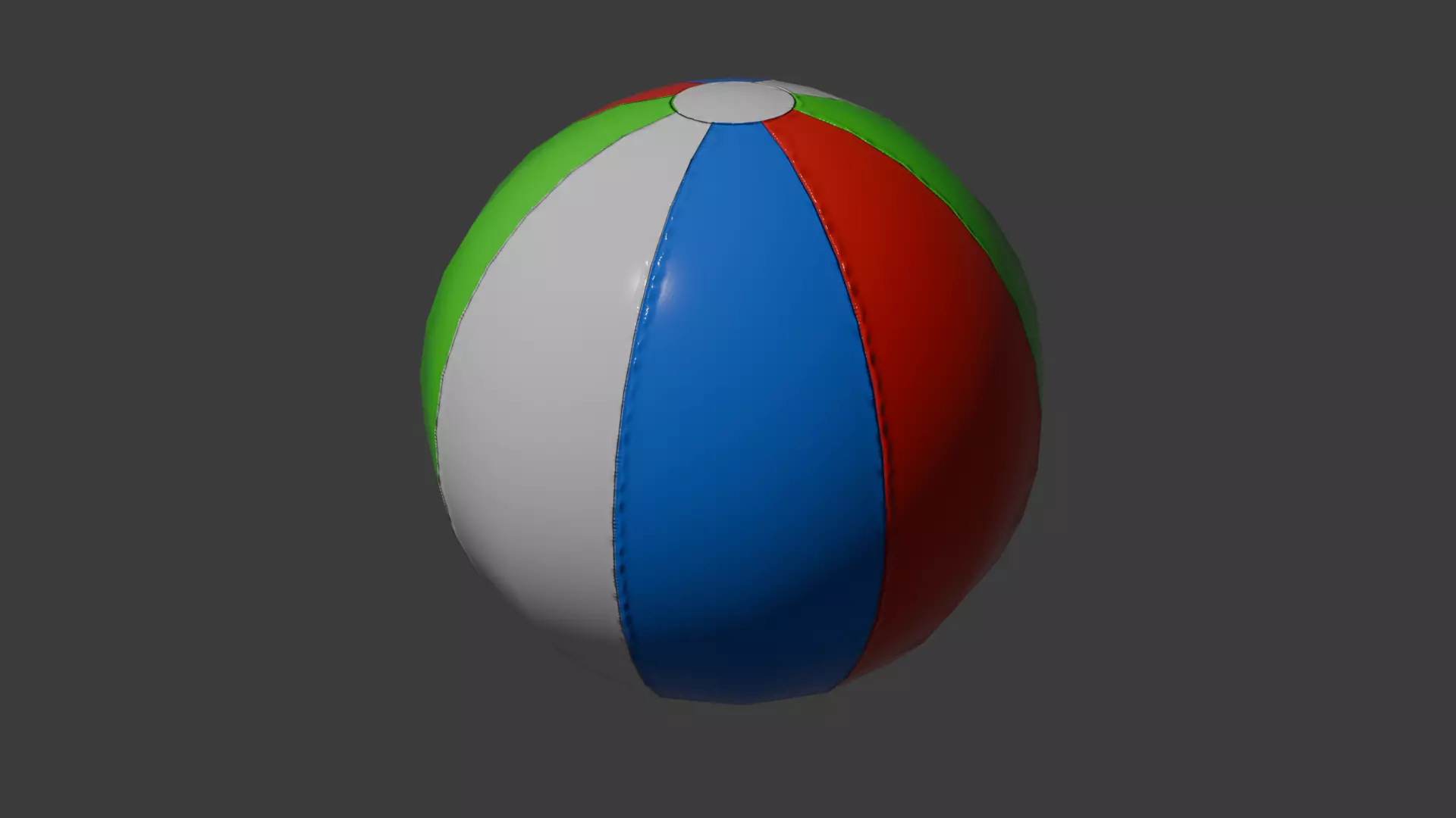 Inflatable beach ball Low-poly 3D model