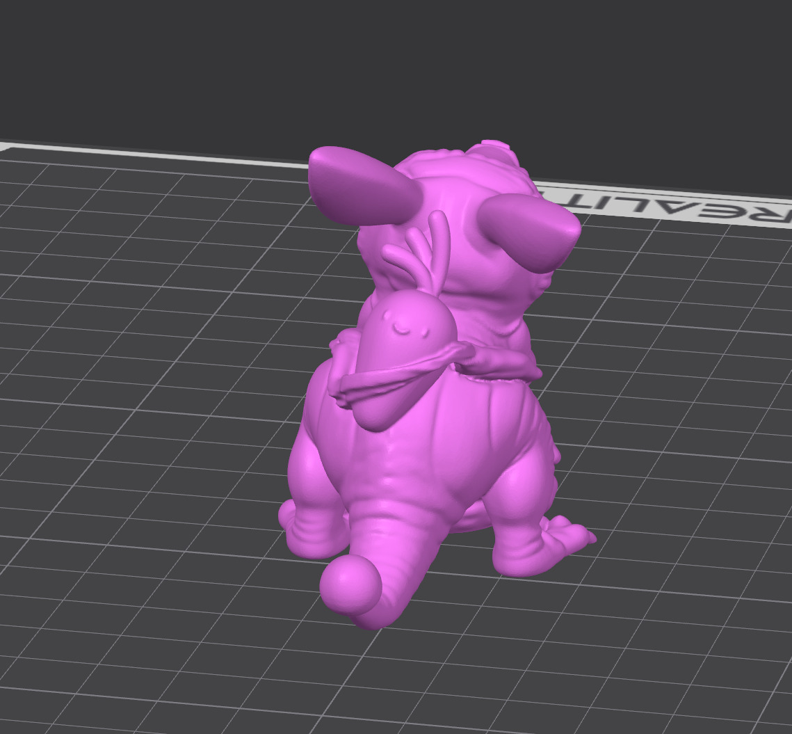 Cute Rabbit Dinosaur Statue with Easter Egg 3D print model_4