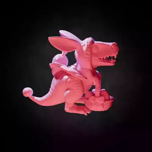 Cute Rabbit Dinosaur Statue with Easter Egg