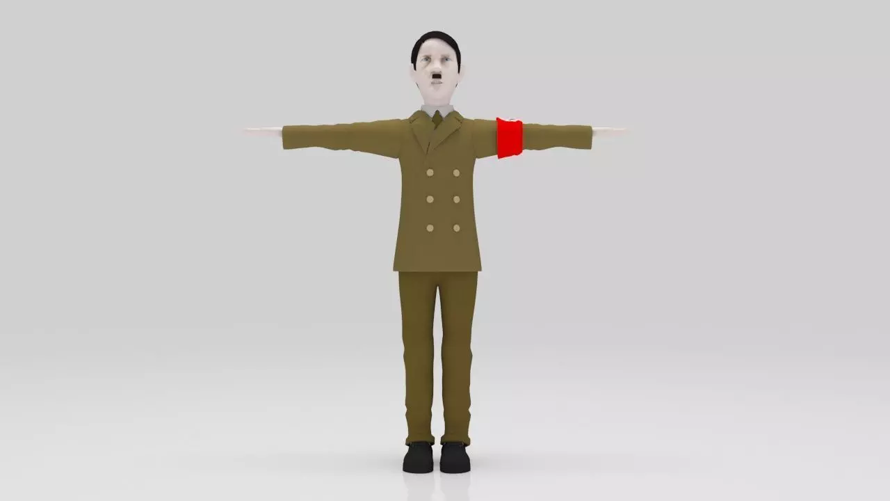 Character Hitler Nazi rigged lowpolys Low-poly 3D model