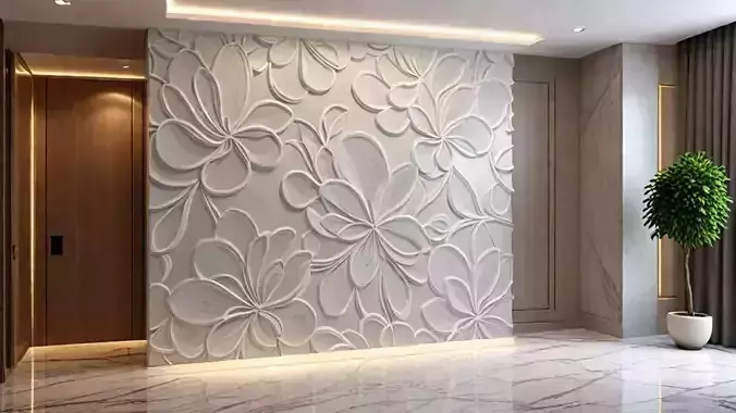 modern panel wall decor set relief stl mural CNC 181