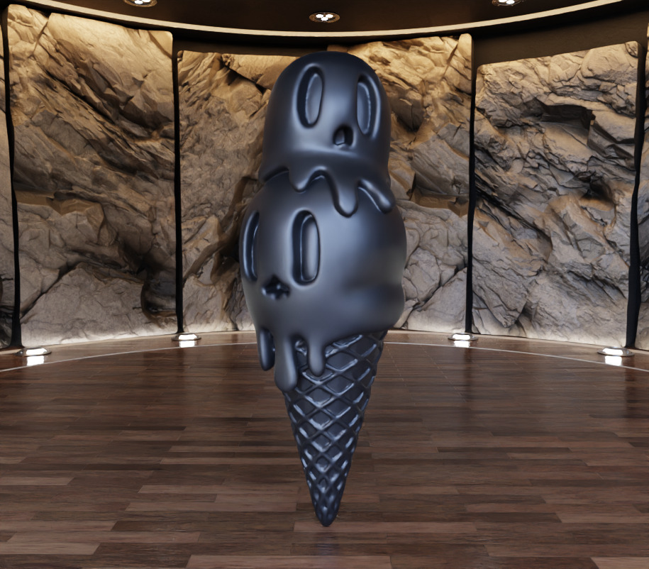 Ice Cream Skull Figure Fan Art Toy 3D print model_13