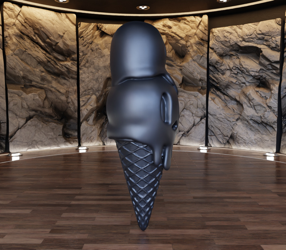 Ice Cream Skull Figure Fan Art Toy 3D print model_3