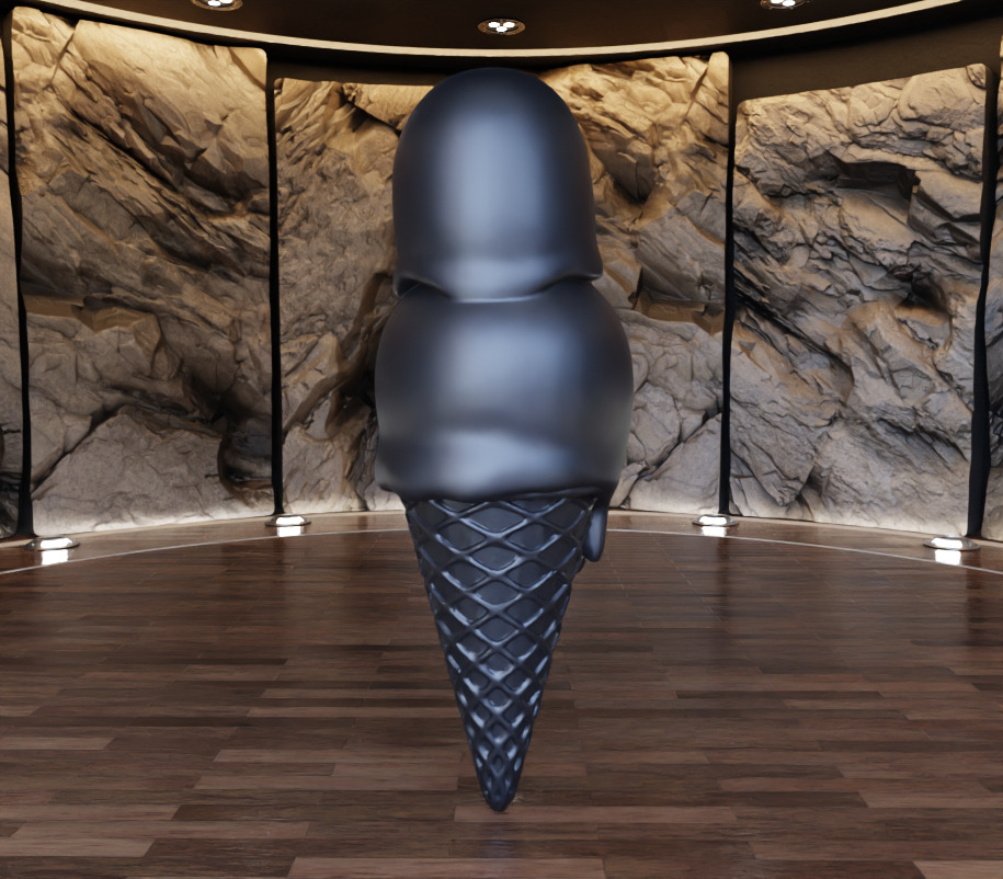 Ice Cream Skull Figure Fan Art Toy 3D print model_6