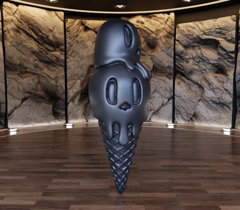 Ice Cream Skull Figure Fan Art Toy 3D print model_11