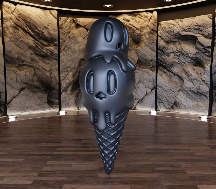 Ice Cream Skull Figure Fan Art Toy 3D print model_14